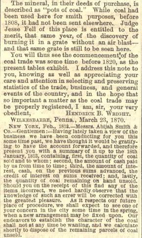 Evening Telegraph Anthracite Article